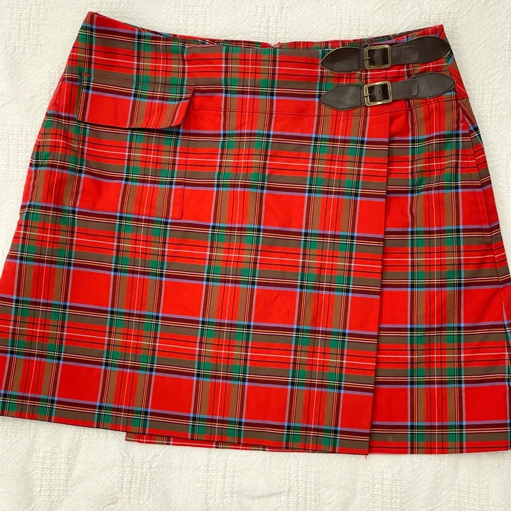 Lilly Pulitzer red plaid Skort Vintage White Label